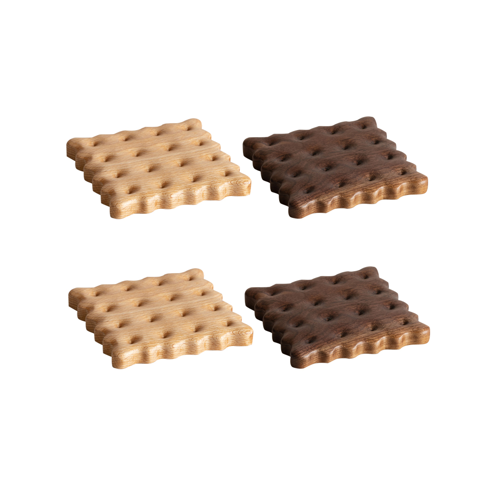 Posavasos de aislamiento térmico de madera maciza para galletas