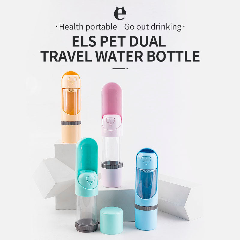 Portable Collapsible Pet Water Bottle With Food Storage