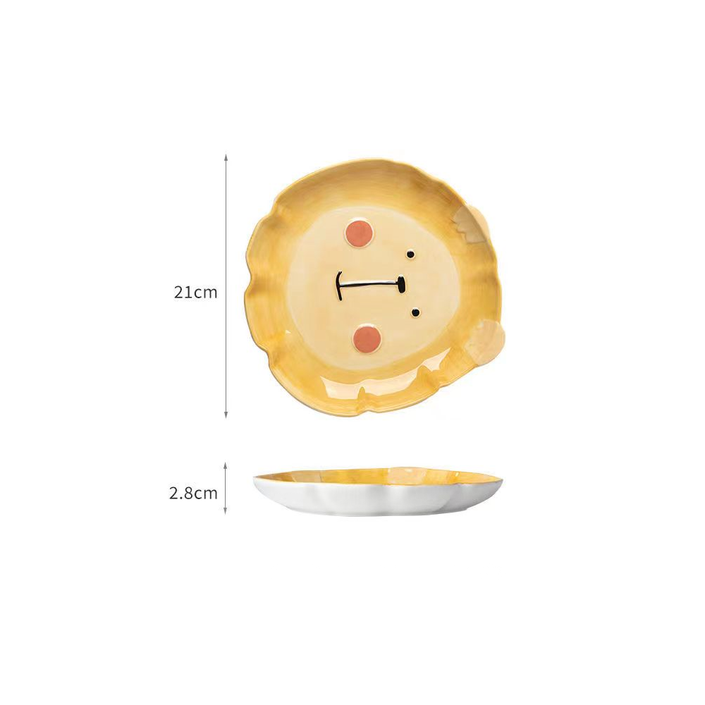 恐龍獅子小雞卡通陶瓷盤子