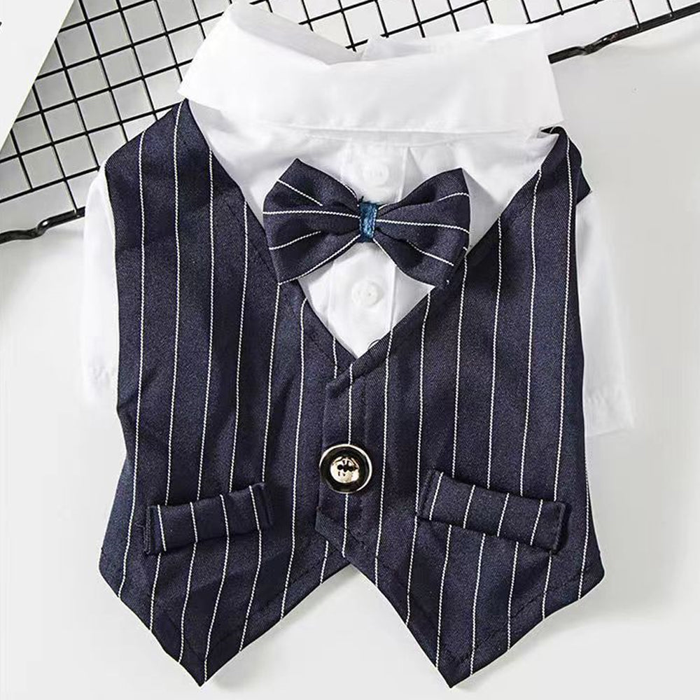 good formal dress stores Pet Dogs Prince Summer Thin Tuxedo Wedding Party Suit Formal Wear Blue / XS