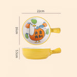 Cartoon Embossed Bowl With Handle - Lazylifeshop