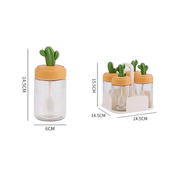 Cactus Glass Seasoning Box With Spoon - Lazylifeshop