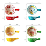 Rabbit Dog Cat Sheep Cartoon Ceramic Plate With Handle - Lazylifeshop