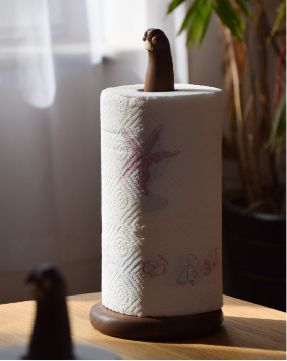 紙巾架貓爪木製手工雕刻裝飾