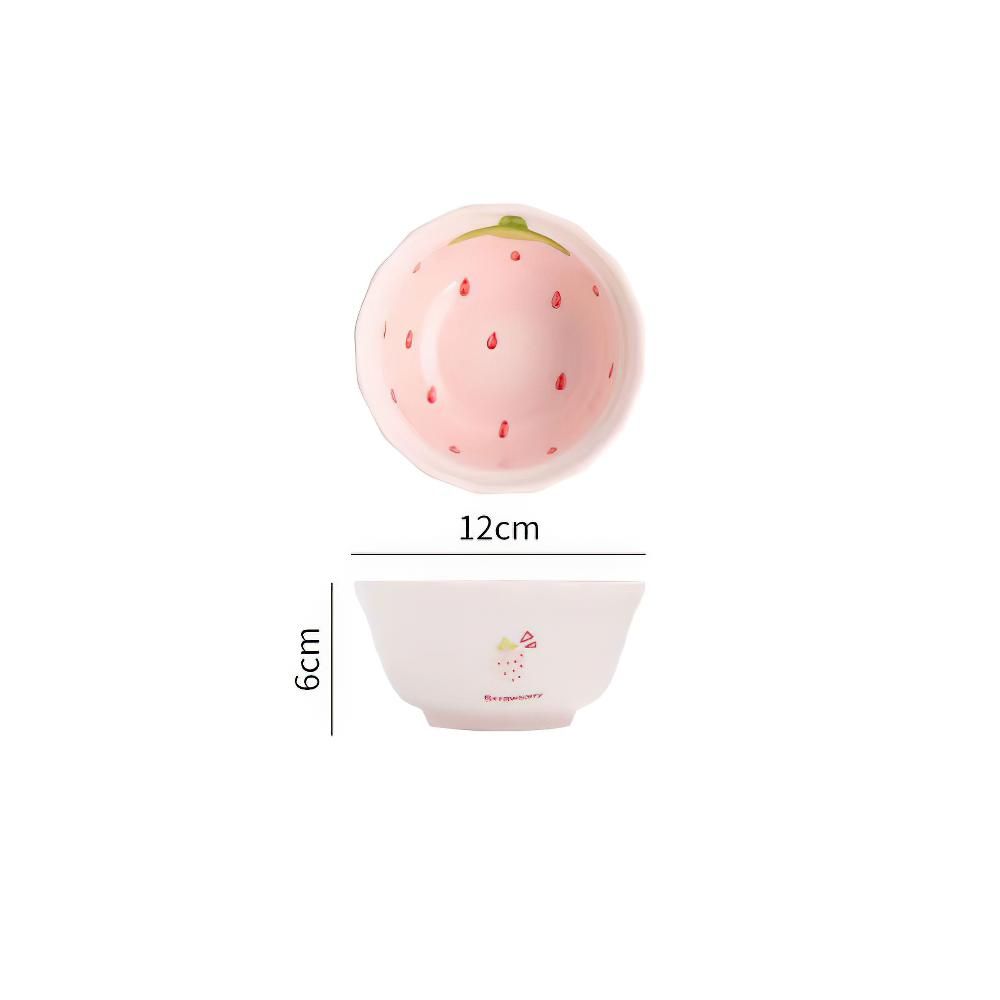 Refreshing Strawberry Ceramic Cartoon Bowl