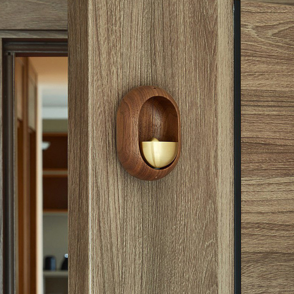 Magnetically-Attached Wood Doorbell