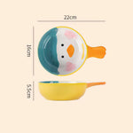 Cartoon Embossed Bowl With Handle - Lazylifeshop