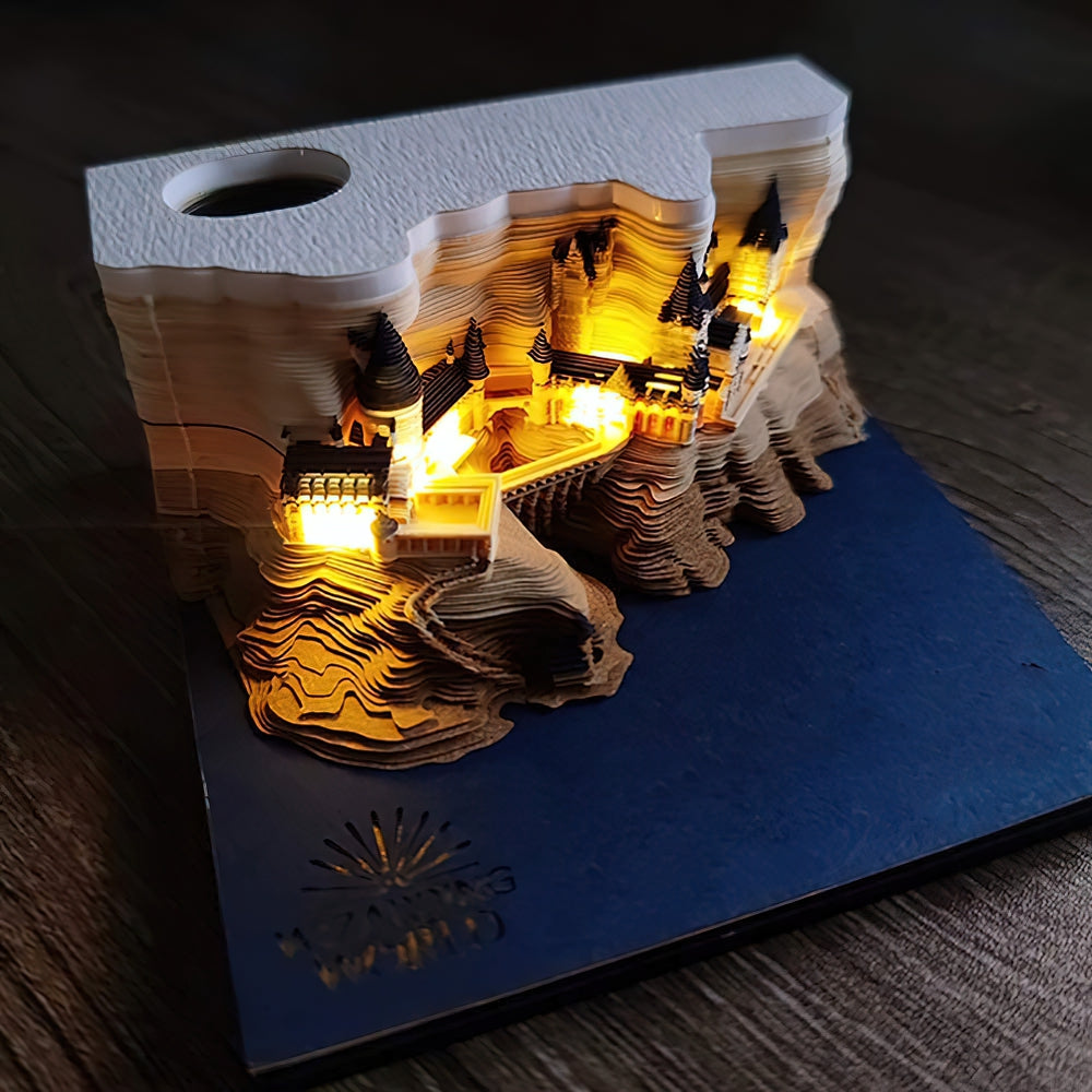 Bloc de notas 3D del castillo de Hogwarts, notas adhesivas, regalo de cumpleaños creativo