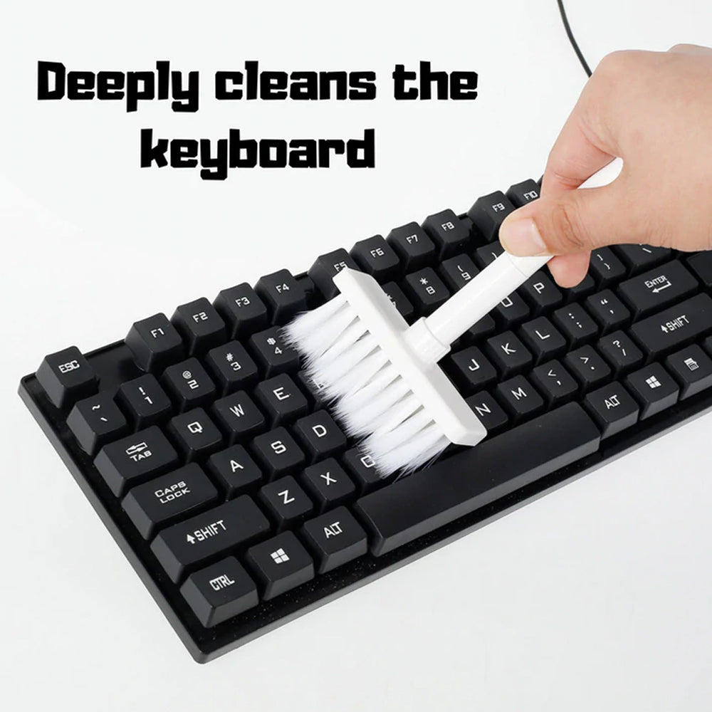Cleaning Soft Brush Keyboard Earphone Cleaner Kit 5-in-1 White+Red