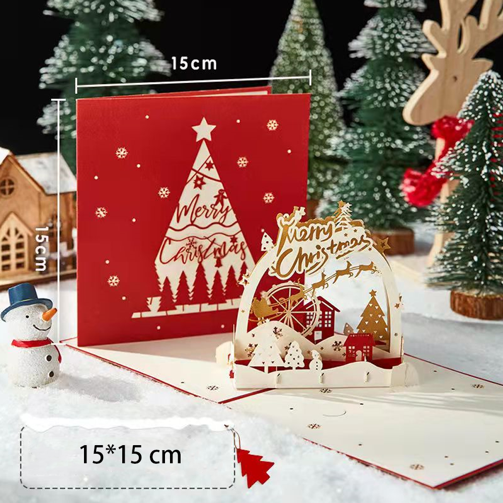 Merry Christmas 3D Pop-Up Festival Greeting Card