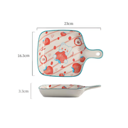 Cherry Peach Star Fruit Orange Pineapple Cartoon Ceramic Plate With Handle - Lazylifeshop