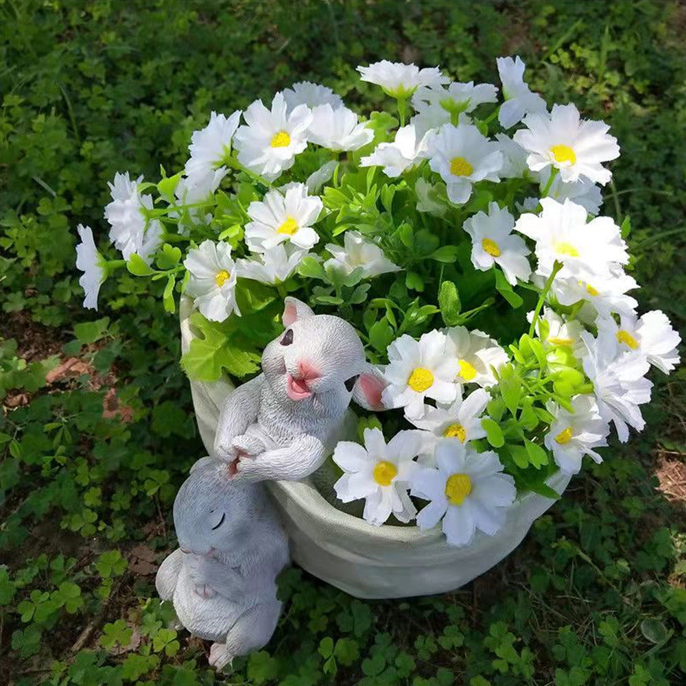 Relaxing Bunny Flower Pot