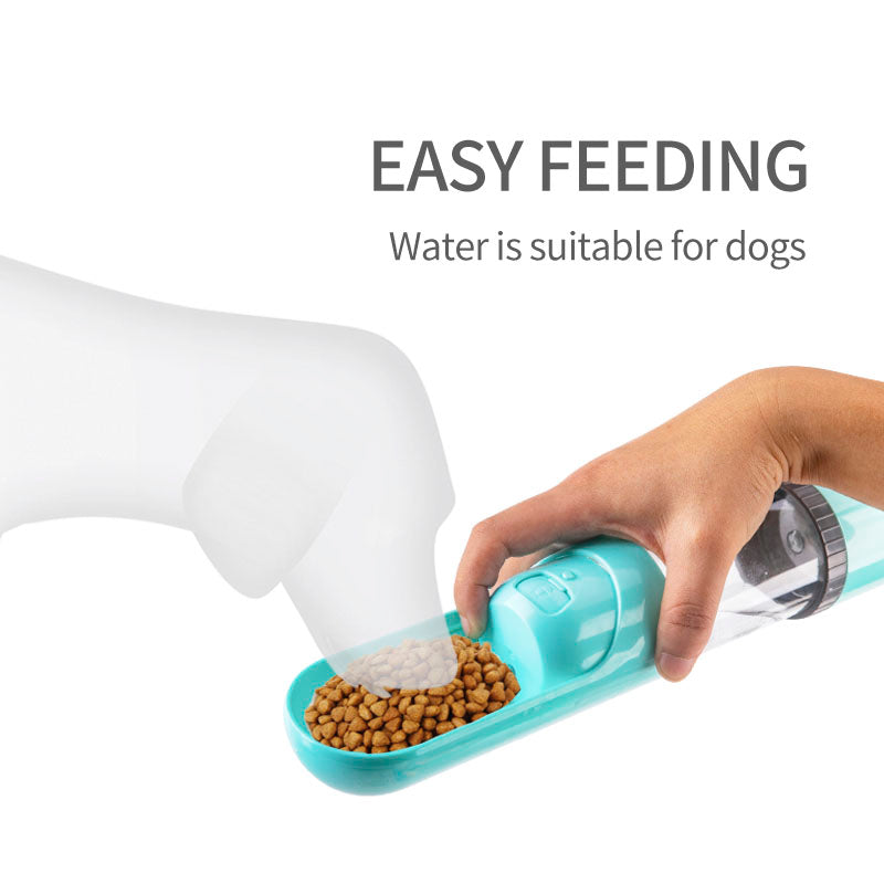 Portable Collapsible Pet Water Bottle With Food Storage