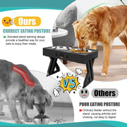 Elevated Adjustable Stainless Steel Pet Bowl - Lazylifeshop