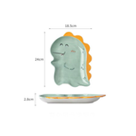 Dinosaur Lion Chick Cartoon Ceramic Plate - Lazylifeshop
