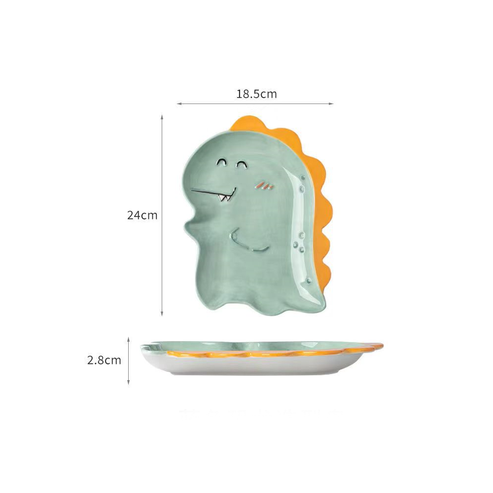 恐龍獅子小雞卡通陶瓷盤子