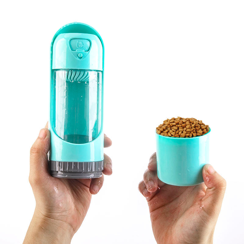 Portable Collapsible Pet Water Bottle With Food Storage