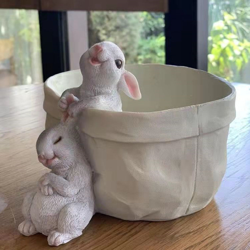 Relaxing Bunny Flower Pot