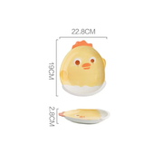 Dinosaur Lion Chick Cartoon Ceramic Plate - Lazylifeshop