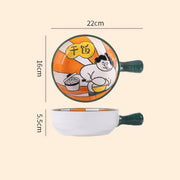 Cartoon Embossed Bowl With Handle - Lazylifeshop