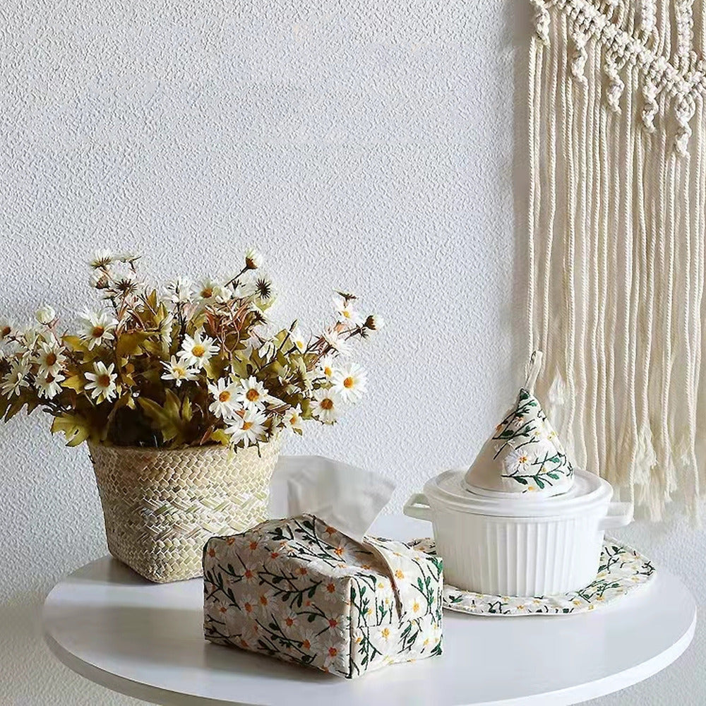 Japanese Daisy Fabric Tissue Box Cover