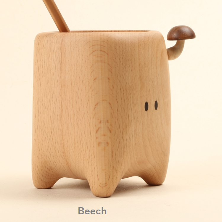 Mushroom Pen Holder Wooden Handmade Pen organizer for Desk