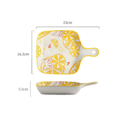 Cherry Peach Star Fruit Orange Pineapple Cartoon Ceramic Plate With Handle - Lazylifeshop