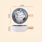 Cartoon Embossed Bowl With Handle - Lazylifeshop