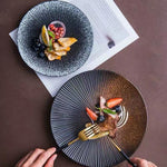 Japanese Style Ceramic Western Dinner Plate Set of 2 - Lazylifeshop