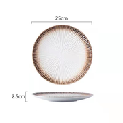 Japanese Style Ceramic Western Dinner Plate Set of 2 - Lazylifeshop