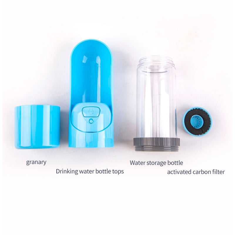 Portable Collapsible Pet Water Bottle With Food Storage