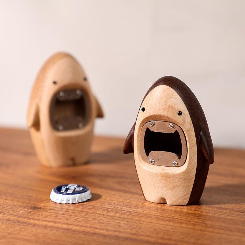 サメの形をしたクリエイティブボトルオープナー木製手作り