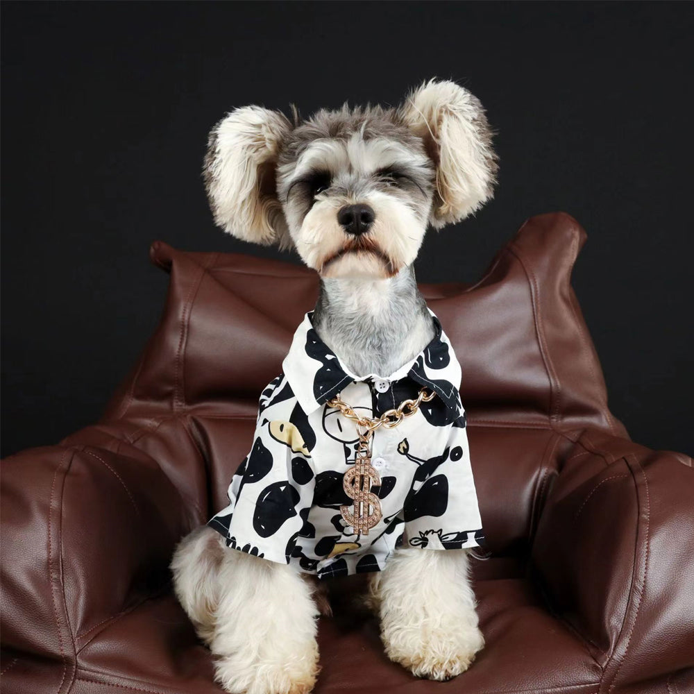 寵物狗夏季薄奶牛襯衫狗服裝幼犬服裝