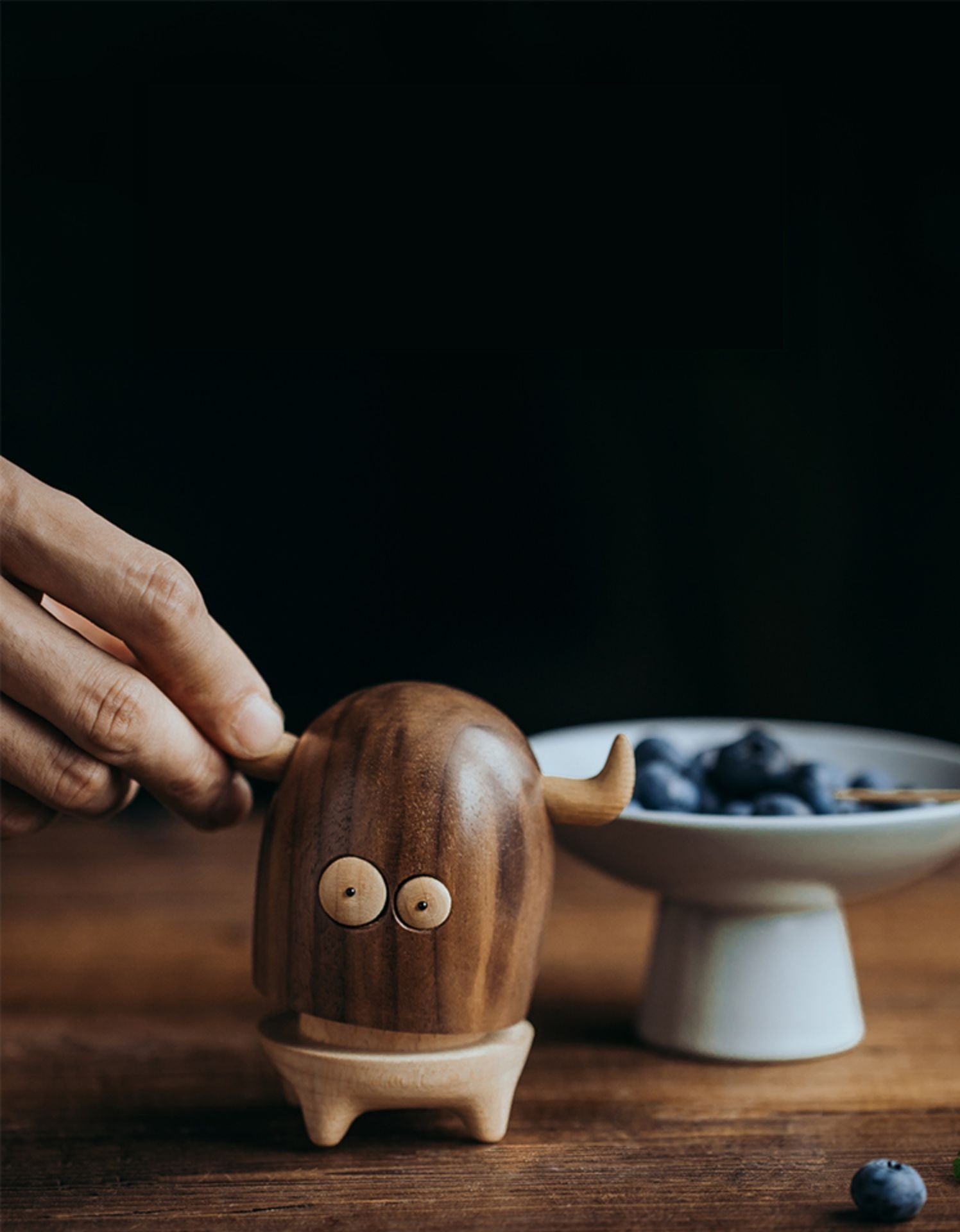 Little Monster Toothpick Holder Wooden handmade ornaments
