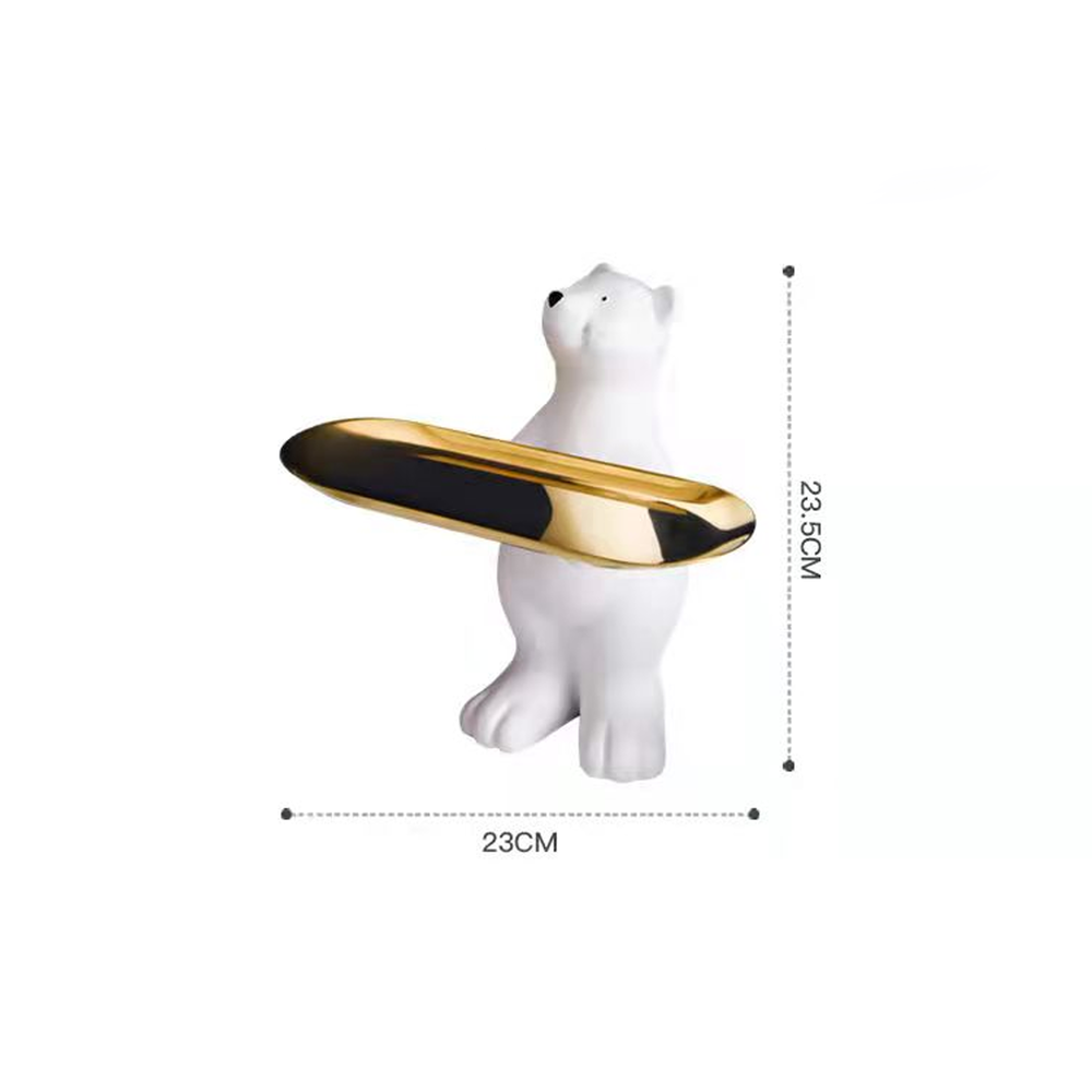 トレイ付きの立っているホッキョクグマの像