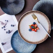 Japanese Style Ceramic Western Dinner Plate Set of 2 - Lazylifeshop