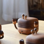 Crab Coaster Set of 1 Drinkware Handmade Wooden Coasters with Holder - Lazylifeshop