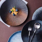 Japanese Style Ceramic Western Dinner Plate Set of 2 - Lazylifeshop