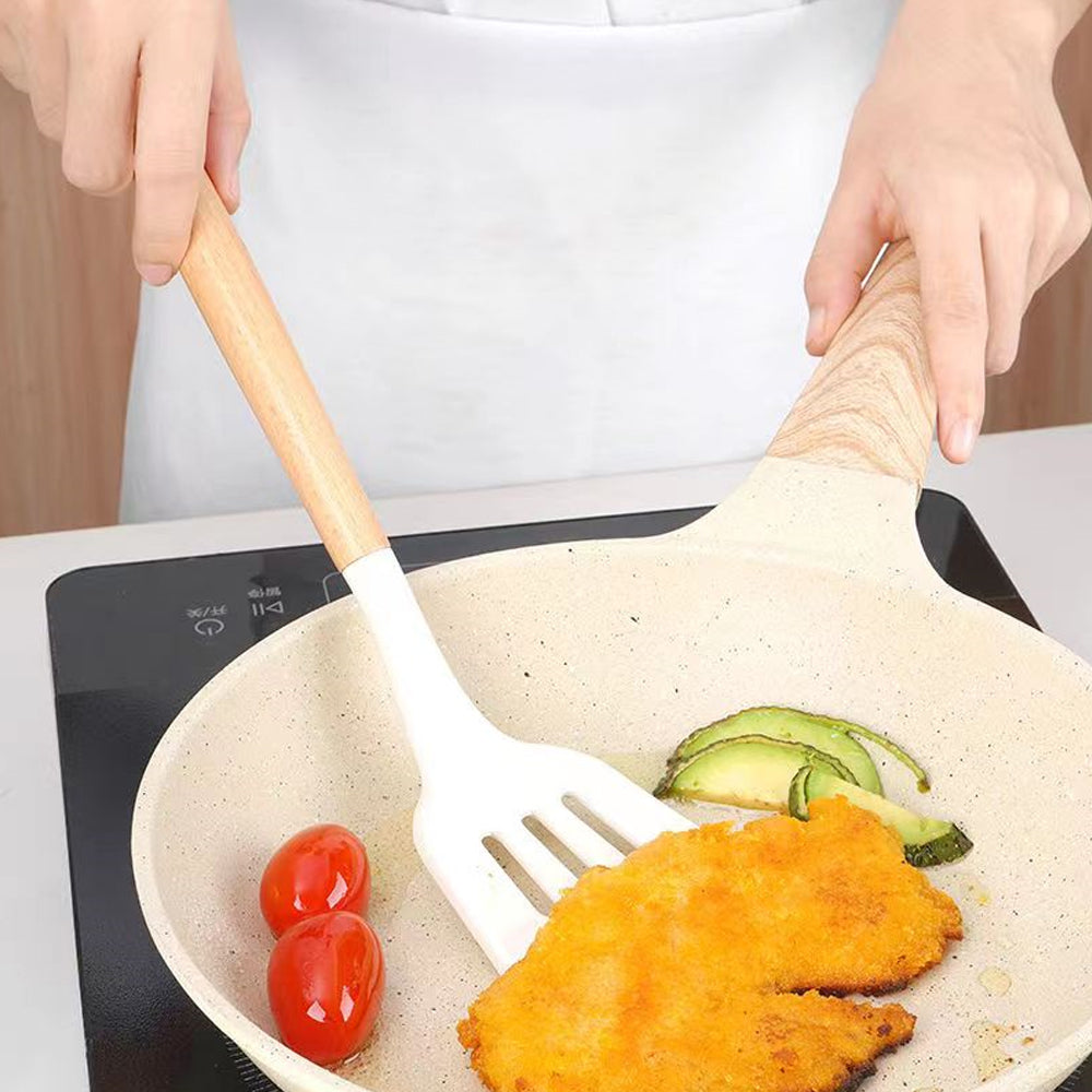 Milk White Silicone Cooking Utensils Set (1 Set of 12 Pcs)