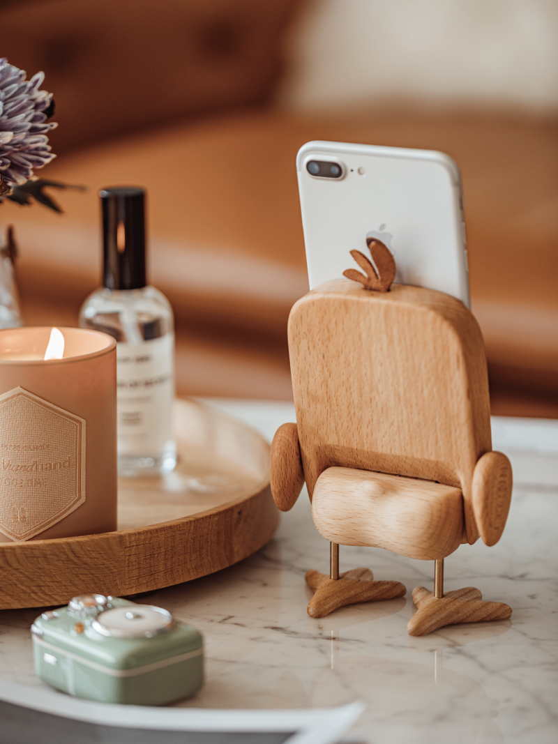 Duck Cell Phone Stand Wooden Handmade Big Face Phone Stand