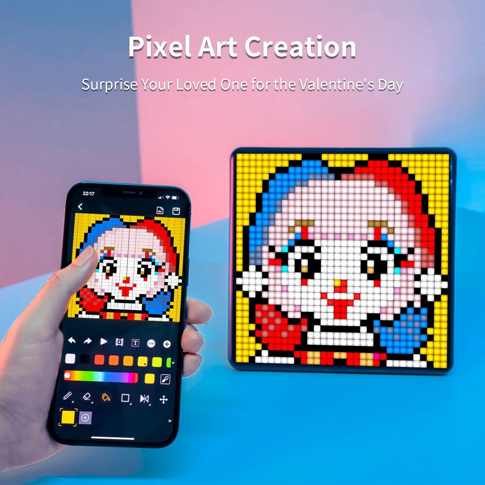 Divoom Pixoo Max Pixel Display, APP Cellphone Control Display with 32 X 32 Programmable LED Screen