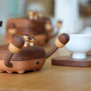 Crab Coaster Set of 1 Drinkware Handmade Wooden Coasters with Holder - Lazylifeshop