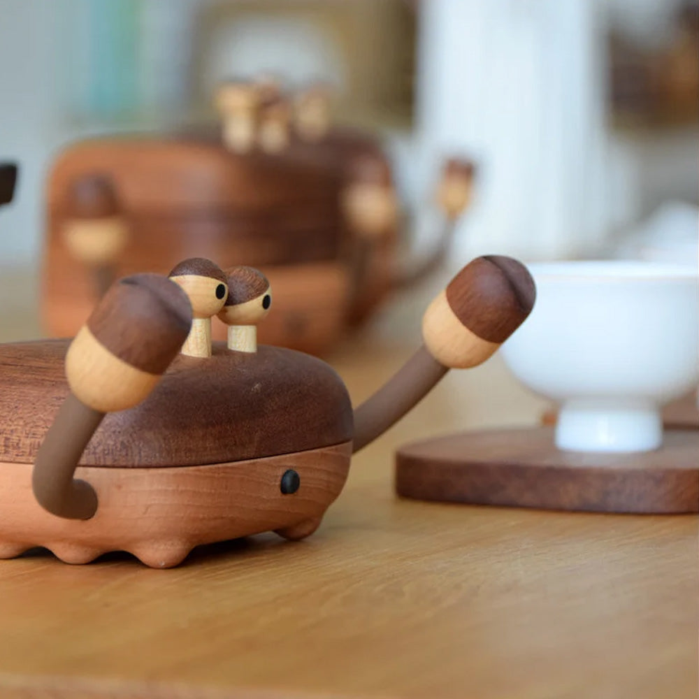 Crab Coaster Set of 1 Drinkware Handmade Wooden Coasters with Holder