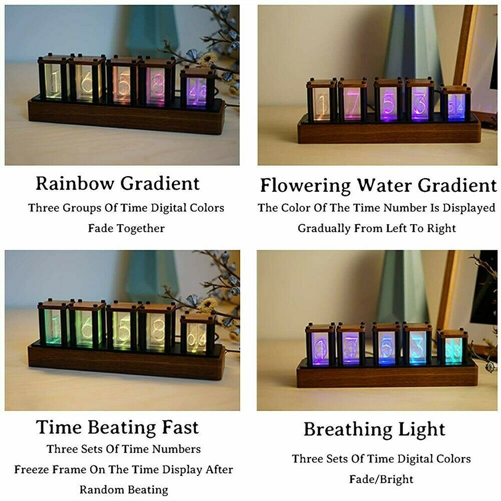 LED Retro Modern Imitation Luminous Nixie Tube Clock