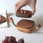 Crab Coaster Set of 1 Drinkware Handmade Wooden Coasters with Holder - Lazylifeshop