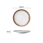 Japanese Style Ceramic Western Dinner Plate Set of 2 - Lazylifeshop