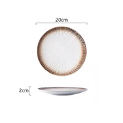 Japanese Style Ceramic Western Dinner Plate Set of 2 - Lazylifeshop
