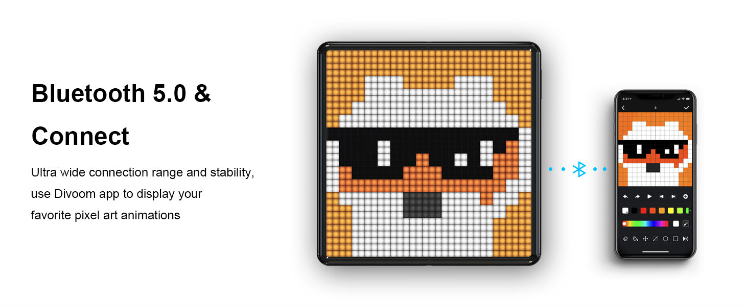 Divoom Pixoo Max Pixel Display, APP Cellphone Control Display with 32 X 32 Programmable LED Screen