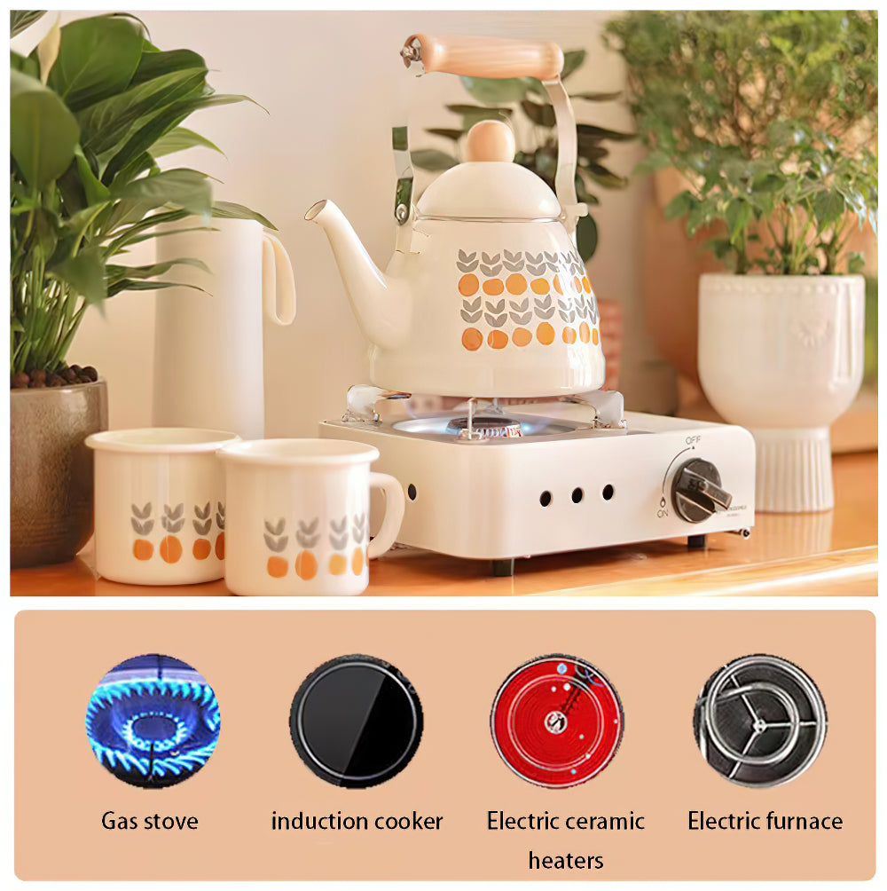 Tetera de esmalte de cerámica engrosada de estilo rústico retro 1.4L