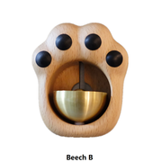 Doorbell Decoration Wooden Handmade Engraving Cat Paw - Lazylifeshop